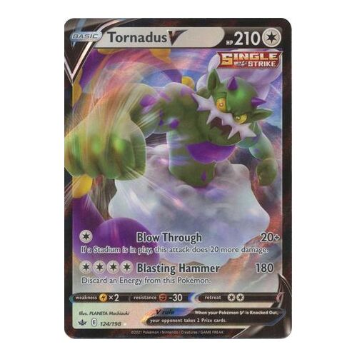 Tornadus V 124/198 SWSH Chilling Reign Holo Ultra Rare Pokemon Card NEAR MINT TCG