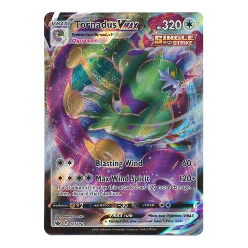 Tornadus VMAX 125/198 SWSH Chilling Reign Full Art Holo Ultra Rare Pokemon Card NEAR MINT TCG