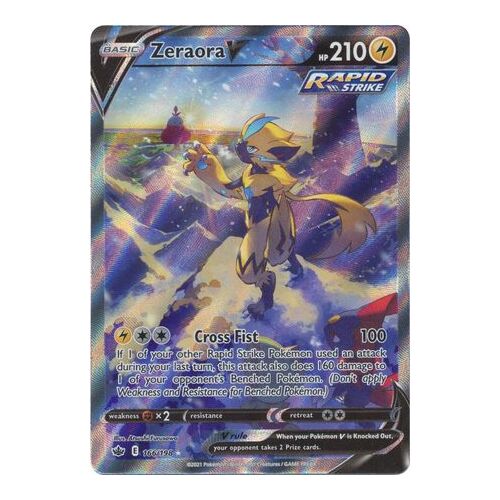 Zeraora V 166/198 SWSH Chilling Reign Full Art Holo Ultra Rare Pokemon Card NEAR MINT TCG