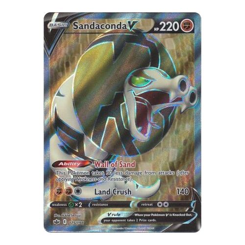 Sandaconda V 175/198 SWSH Chilling Reign Full Art Holo Ultra Rare Pokemon Card NEAR MINT TCG