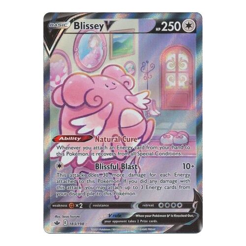 Blissey V 183/198 SWSH Chilling Reign Full Art Holo Ultra Rare Pokemon