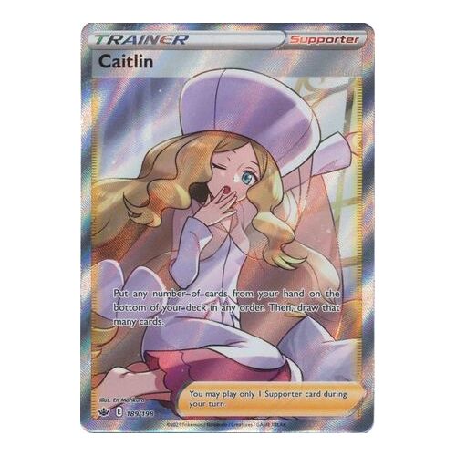 Caitlin 189/198 SWSH Chilling Reign Full Art Holo Ultra Rare Pokemon Card NEAR MINT TCG