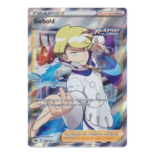Siebold 198/198 SWSH Chilling Reign Full Art Holo Ultra Rare Pokemon Card NEAR MINT TCG
