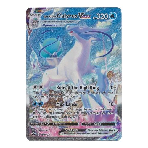Ice Rider Calyrex VMAX 203/198 SWSH Chilling Reign Full Art Holo