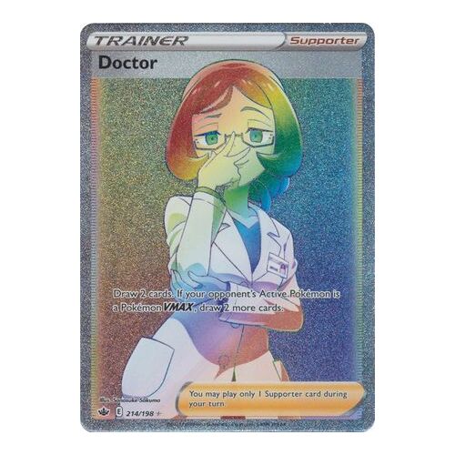 Doctor 214/198 SWSH Chilling Reign Full Art Holo Hyper Rainbow Rare Pokemon Card NEAR MINT TCG