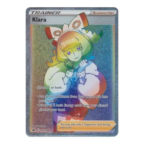 Klara 217/198 SWSH Chilling Reign Full Art Holo Hyper Rainbow Rare