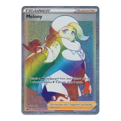 Melony 218/198 SWSH Chilling Reign Full Art Holo Hyper Rainbow Rare Pokemon Card NEAR MINT TCG