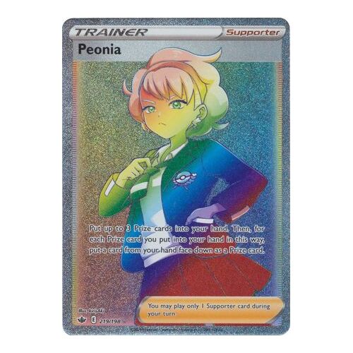 Peonia 219/198 SWSH Chilling Reign Full Art Holo Hyper Rainbow Rare Pokemon Card NEAR MINT TCG