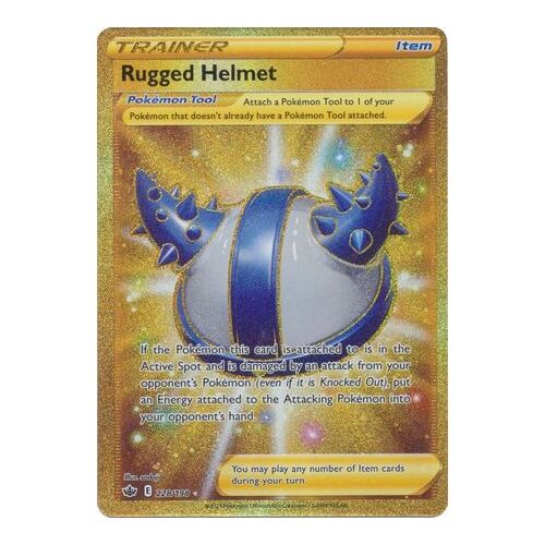 Rugged Helmet 228/198 SWSH Chilling Reign Full Art Holo Secret Rare Pokemon Card NEAR MINT TCG