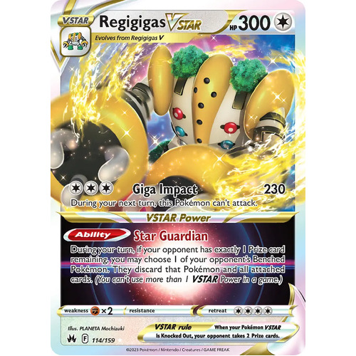 Regigagas VSTAR 114/159 SWSH Crown Zenith Holo Ultra Rare Pokemon Card NEAR MINT TCG