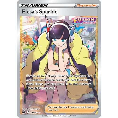 Elesa's Sparkle 147/159 SWSH Crown Zenith Holo Full Art Ultra Rare Pokemon Card NEAR MINT TCG
