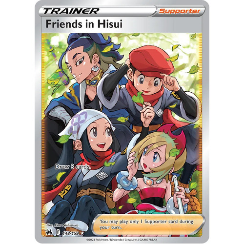 Friends in Hisui 148/159 SWSH Crown Zenith Holo Full Art Ultra Rare Pokemon Card NEAR MINT TCG