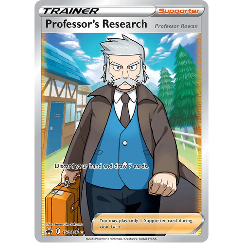 Professors Research 150/159 SWSH Crown Zenith Holo Full Art Ultra Rare Pokemon Card NEAR MINT TCG