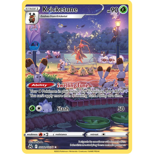 Kricketune GG02/GG70 Holo Crown Zenith Galarian Gallery Rare Pokemon Card NEAR MINT TCG