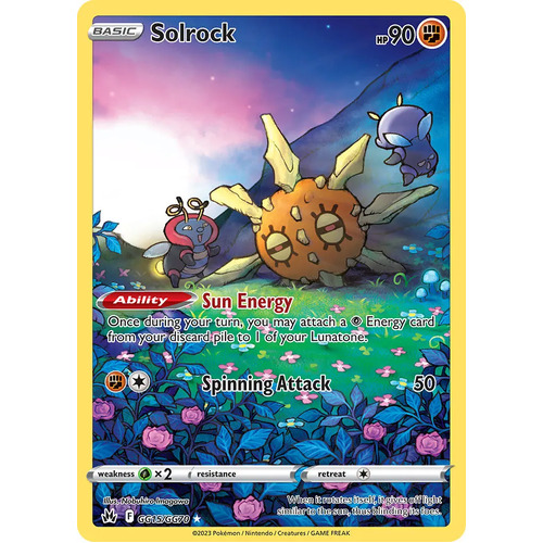 Solrock GG15/GG70 Holo Crown Zenith Galarian Gallery Rare Pokemon Card NEAR MINT TCG