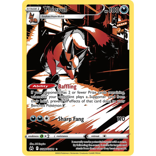 Thieval GG17/GG70 Holo Crown Zenith Galarian Gallery Rare Pokemon Card NEAR MINT TCG