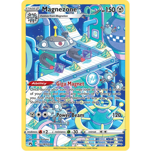 Magnezone GG18/GG70 Holo Crown Zenith Galarian Gallery Rare Pokemon Card NEAR MINT TCG