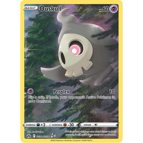 Duskull GG28/GG70 Holo Crown Zenith Galarian Gallery Rare Pokemon Card NEAR MINT TCG