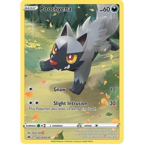 Poochyena GG33/GG70 Holo Crown Zenith Galarian Gallery Rare Pokemon Card NEAR MINT TCG