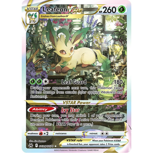 Leafeon VSTAR GG35/GG70 Holo Full Art Crown Zenith Galarian Gallery Rare Pokemon Card NEAR MINT TCG