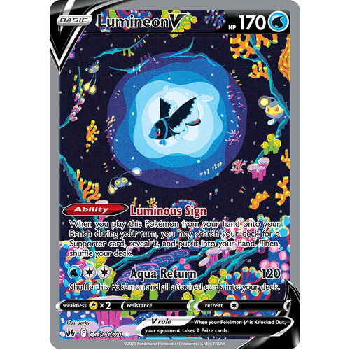 LumineonV GG39/GG70 Holo Full Art Crown Zenith Galarian Gallery Rare Pokemon Card NEAR MINT TCG