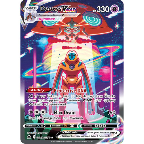 Deoxys VMAX GG45/GG70 Holo Full Art Crown Zenith Galarian Gallery Rare Pokemon Card NEAR MINT TCG