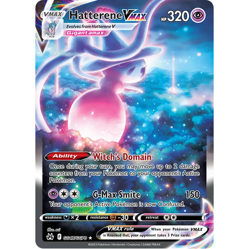 Hatterene VMAX GG47/GG70 Holo Full Art Crown Zenith Galarian Gallery Rare Pokemon Card NEAR MINT TCG
