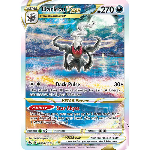 Darkrai VSTAR GG50/GG70 Holo Full Art Crown Zenith Galarian Gallery Rare Pokemon Card NEAR MINT TCG