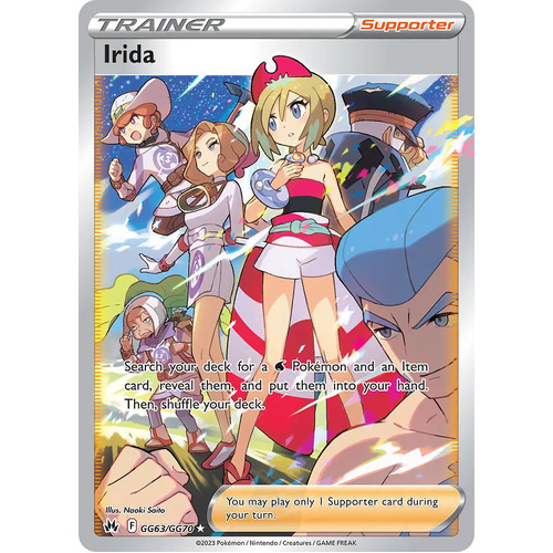 Irida GG63/GG70 Holo Full Art Crown Zenith Galarian Gallery Rare Pokemon Card NEAR MINT TCG