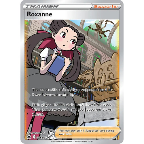 Roxanne GG66//GG70 Holo Full Art Crown Zenith Galarian Gallery Rare Pokemon Card NEAR MINT TCG