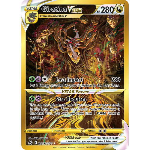 Giratina VSTAR GG69/GG70 Holo Full Art GOLD Crown Zenith Galarian Gallery Rare Pokemon Card NEAR MINT TCG