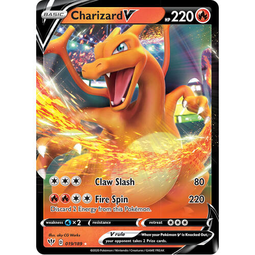 Charizard V 19/189 SWSH Darkness Ablaze Holo Ultra Rare Pokemon Card NEAR MINT TCG