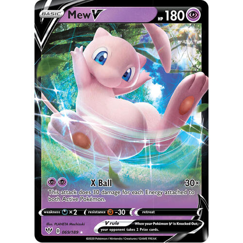 Mew V 69/189 SWSH Darkness Ablaze Holo Ultra Rare Pokemon Card NEAR MINT TCG