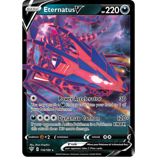 Eternatus V 116/189 SWSH Darkness Ablaze Holo Ultra Rare Pokemon Card NEAR MINT TCG