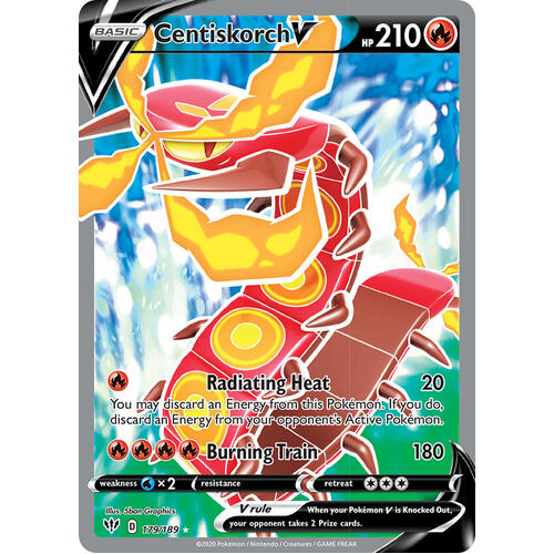 Centiskorch V 179/189 SWSH Darkness Ablaze Full Art Holo Ultra Rare Pokemon Card NEAR MINT TCG