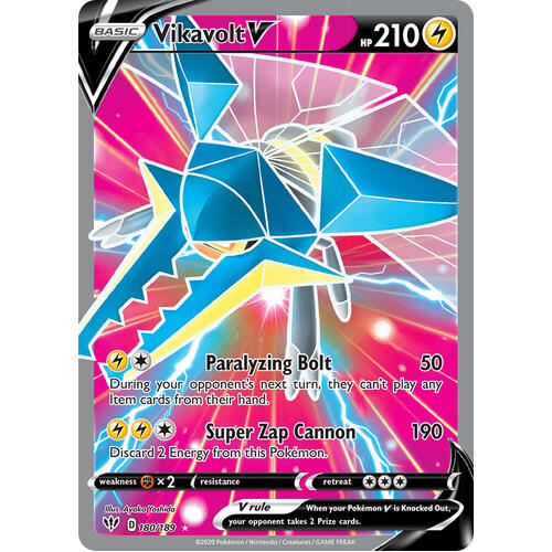Vikavolt V 180/189 SWSH Darkness Ablaze Full Art Holo Ultra Rare Pokemon Card NEAR MINT TCG
