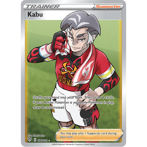 Kabu 186/189 SWSH Darkness Ablaze Full Art Holo Ultra Rare Pokemon Card NEAR MINT TCG