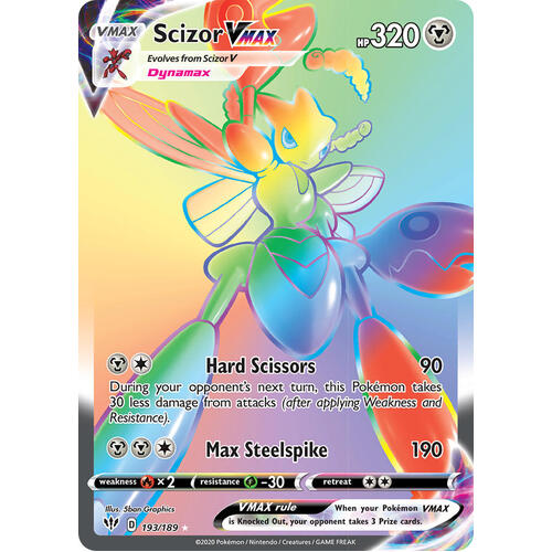 Scizor VMAX 193/189 SWSH Darkness Ablaze Full Art Holo Hyper Rare Pokemon Card NEAR MINT TCG