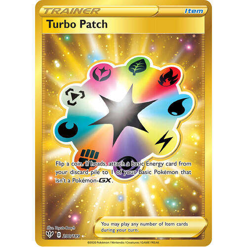 Turbo Patch 200/189 SWSH Darkness Ablaze Full Art Holo Secret Rare Pokemon Card NEAR MINT TCG