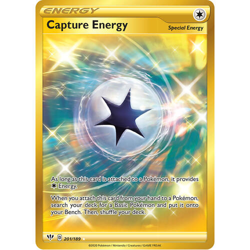 Capture Energy 201/189 SWSH Darkness Ablaze Full Art Holo Secret Rare Pokemon Card NEAR MINT TCG