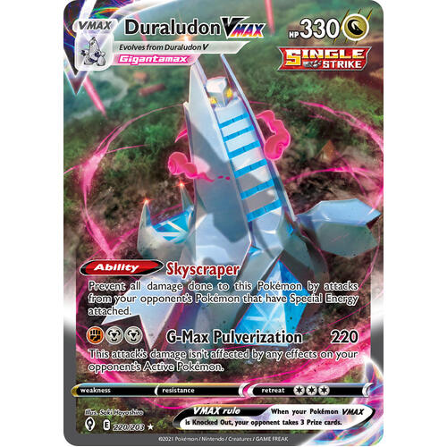 Duraludon VMAX 220/203 SWSH Evolving Skies Full Art Holo Secret Rare Pokemon Card NEAR MINT TCG
