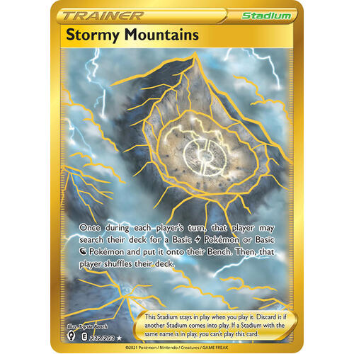 Stormy Mountains 232/203 SWSH Evolving Skies Full Art Holo Secret Rare Pokemon Card NEAR MINT TCG