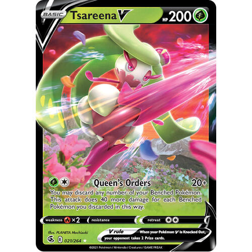 Tsareena V 21/264 SWSH Fusion Strike Holo Ultra Rare Pokemon Card NEAR MINT TCG