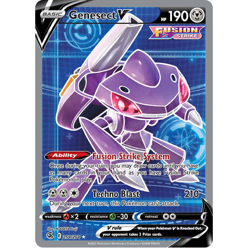 Genesect V 254/264 SWSH Fusion Strike Full Art Holo Ultra Rare Pokemon Card NEAR MINT TCG