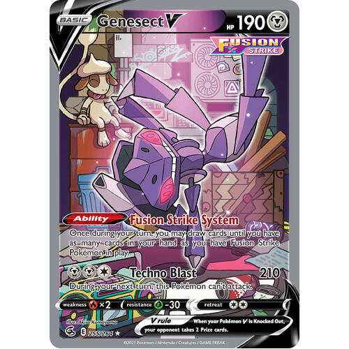 Genesect V 255/264 SWSH Fusion Strike Full Art Holo Ultra Rare Pokemon Card NEAR MINT TCG