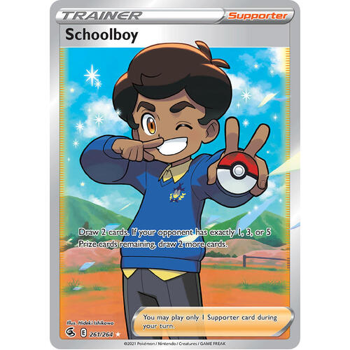 Schoolboy 261/264 SWSH Fusion Strike Full Art Holo Ultra Rare Pokemon Card NEAR MINT TCG