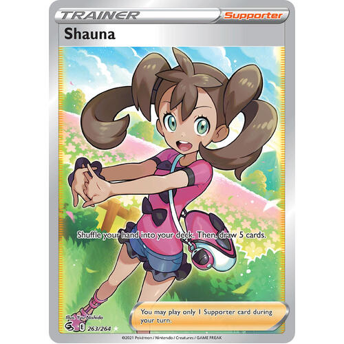 Shauna 263/264 SWSH Fusion Strike Full Art Holo Ultra Rare Pokemon Card NEAR MINT TCG