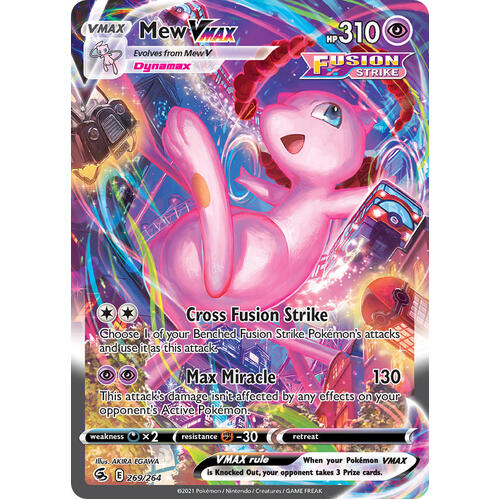 Mew VMAX 269/264 SWSH Fusion Strike Full Art Holo Secret Rare Pokemon Card NEAR MINT TCG