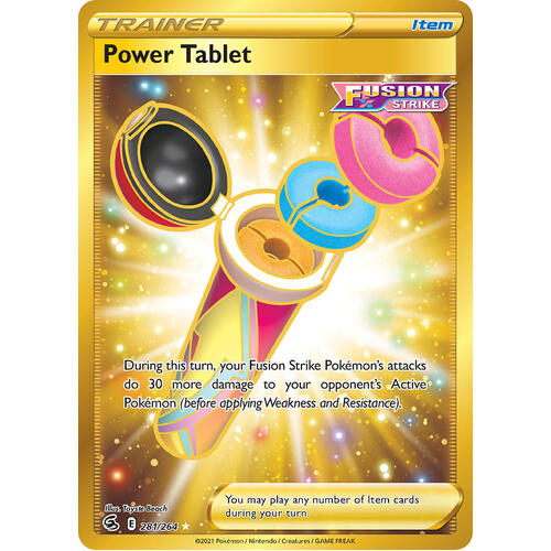 Power Tablet 281/264 SWSH Fusion Strike Full Art Holo Secret Rare Pokemon Card NEAR MINT TCG