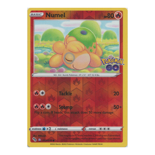 Numel (Peelable Ditto) 13/78 SWSH Pokemon Go Reverse Holo Rare Pokemon Card NEAR MINT TCG